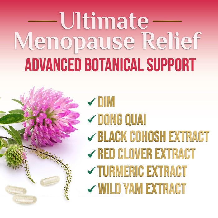 Menopause Supplements for Women - Menopause Relief Support Probiotics with Black Cohosh, Natural Support Supplements for Mild Hot Flashes & Night Sweats & PH Balance Support Supplement - 60 Capsules