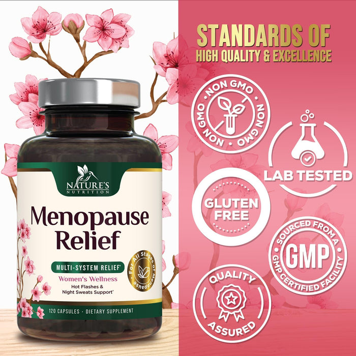 Menopause Supplements for Women - Menopause Relief Support Probiotics with Black Cohosh, Natural Support Supplements for Mild Hot Flashes & Night Sweats & PH Balance Support Supplement - 120 Capsules