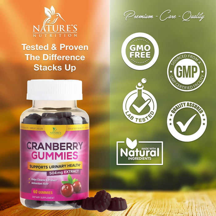 Cranberry Gummies - Urinary Tract Health Gummy + Vitamin C - 25,000mg - Triple Strength Cranberry Concentrate Extract Supplement Pills, Ultimate Potency, Non-GMO, Gluten Free