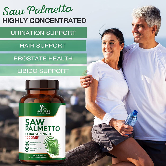 Saw Palmetto for Men Prostate Supplements - 1000 MG Saw Palmetto Extract, Prostate Support Supplement for Mens Health Support, Men's Prostate Health Support Supplement