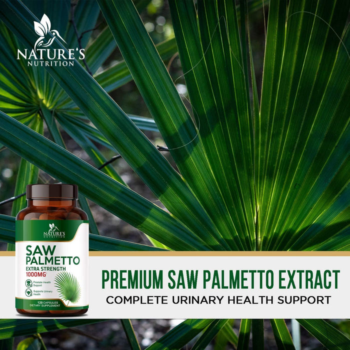 Saw Palmetto for Men Prostate Supplements - 1000 MG Saw Palmetto Extract, Prostate Support Supplement for Mens Health Support, Men's Prostate Health Support Supplement