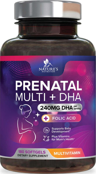 Prenatal Multivitamin + Folic Acid & DHA - 180 Softgels