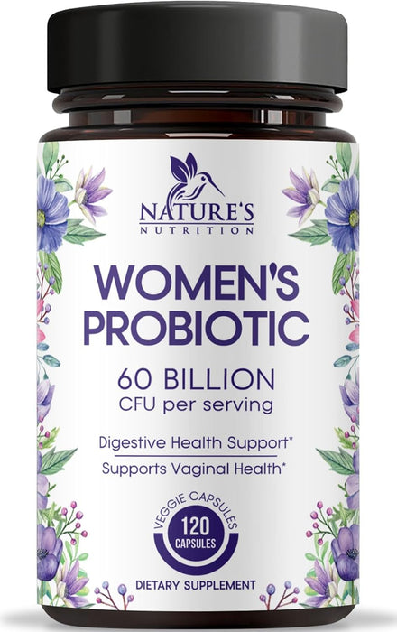 Probiotics for Women 4-in-1, 50 Billion CFU + Prebiotics, Vaginal Women's Probiotic for Digestive, pH, Urinary & Immune Health Support, No Gluten, Shelf Stable Probiotic Supplement