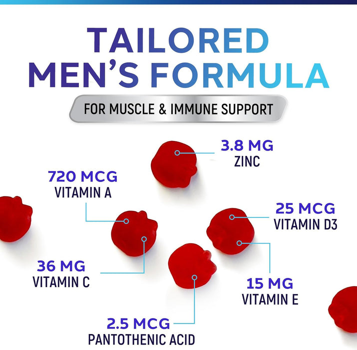 Nature's Multivitamin for Men Gummies - Berry Flavored Mens Multivitamins Daily Supplement with Vitamins A, C, D, E, B6, B12, & Zinc - Gummy Vitamin for Energy & Immune Health Support