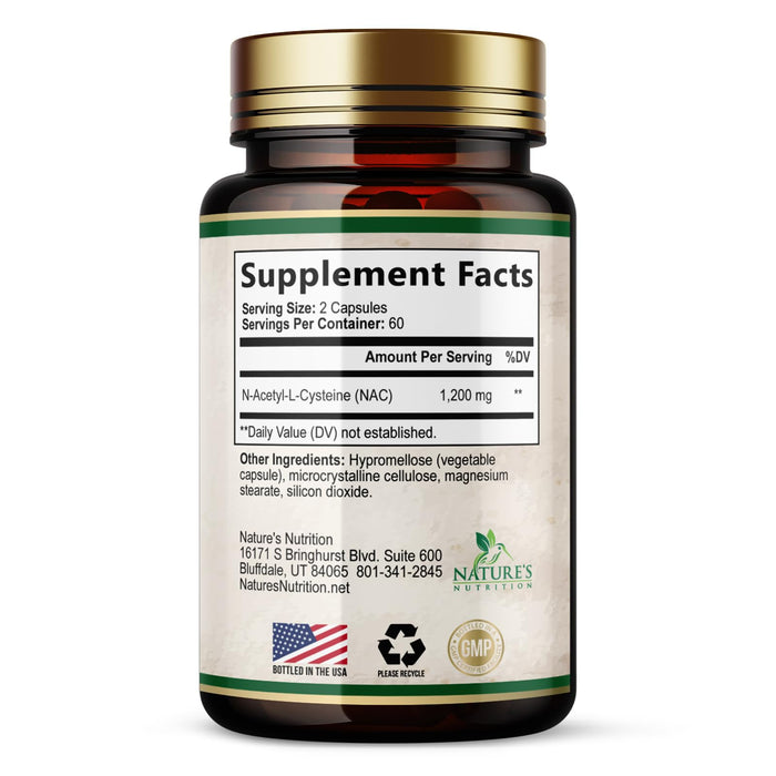 NAC N-Acetyl L-Cysteine (NAC) 1200 mg â€“ 120 Veggie Capsules