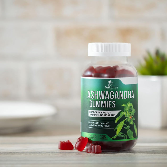 Ashwagandha Gummies for Women & Men, 3000mg Equivalent, Vegan, Plant Based, Non-GMO, Gluten-Free & Gelatin Free, Ashwagandha Supplement for Natural Antioxidant Support, Ashwa Root Extract - 60 Gummies