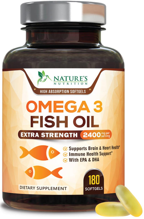 Omega-3 Fish Oil 2400 mg - 180 Softgels