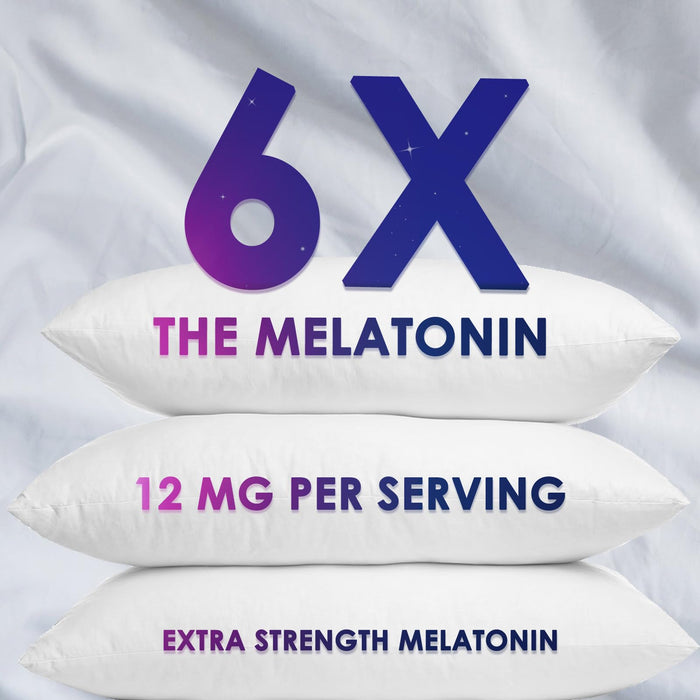 Sleep Gummies with Melatonin 12 mg - Extra Strength Sleep Vitamin Gummy, Natural Melatonin Gummy, Occasional Sleep Support Supplement for Adults, Vegan, Non-GMO, Gomitas para Dormir - 60 Gummies