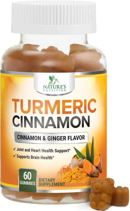 Turmeric Gummies with Black Pepper for Best Absorption, Turmeric Curcumin Supplement Chewable - Joint & Heart Support, Natural Immune Support, Vegan Friendly Vitamins for Men and Women
