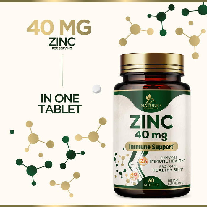 Zinc 40 mg - 60 Tablets