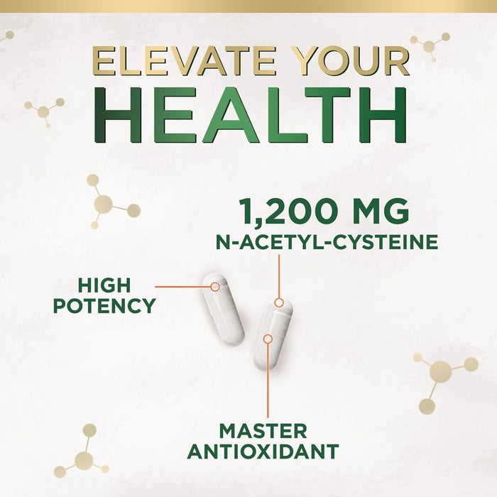 NAC Supplements N-Acetyl L-Cysteine (NAC) 1200 mg - NAC Supplement for Lung Health & Immune Support, Liver Support & Antioxidants, Freefrom N-Acetylcysteine, Gluten Free, Non-GMO