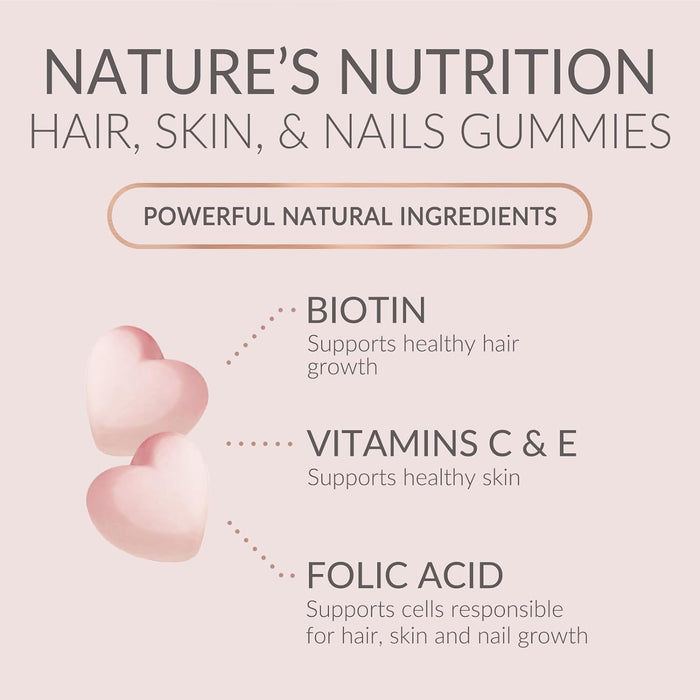 Sugar Free Hair Vitamins Gummies with Biotin 5000 mcg, Vitamin A, B12, C, D, E, Folic Acid, Supports Hair Growth Gummy, Vegetarian Friendly, Supports Strong Beautiful Hair and Nails