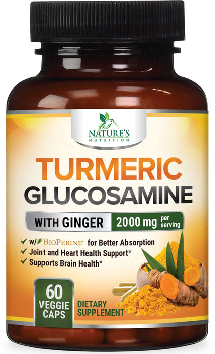 Turmeric Curcumin + Ginger & Black Pepper 2000 mg - 60 Capsules