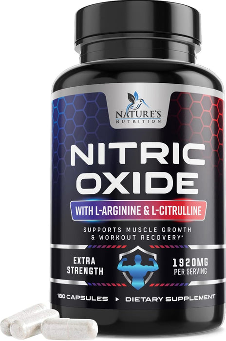 Extra Strength Nitric Oxide Supplement L Arginine 3X Strength - Citrulline Malate, AAKG, Beta Alanine - Premium Muscle Supporting Nitric Oxide Booster for Strength & Energy Supplements