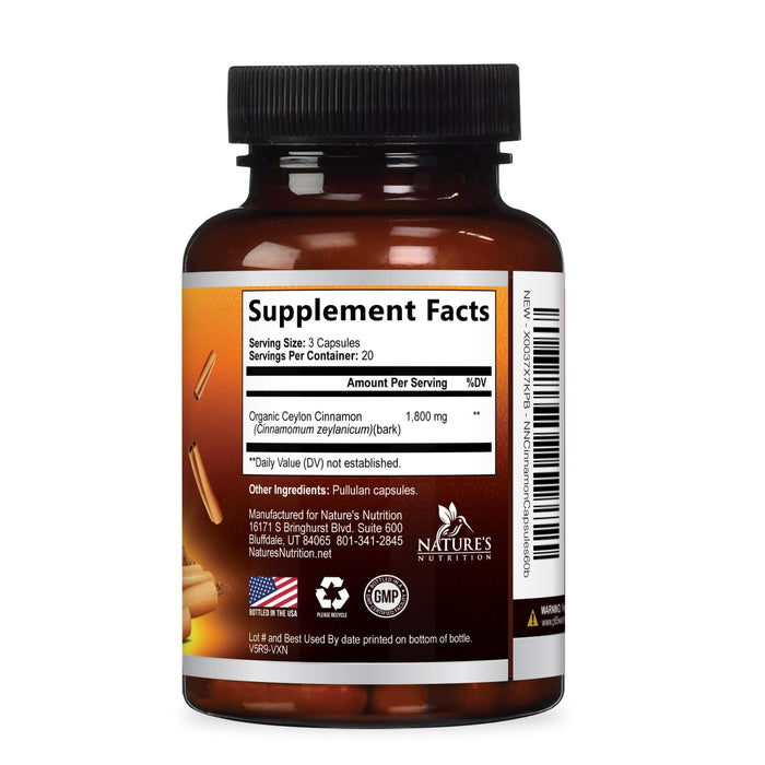Ceylon Cinnamon 1800 mg - 60 Capsules