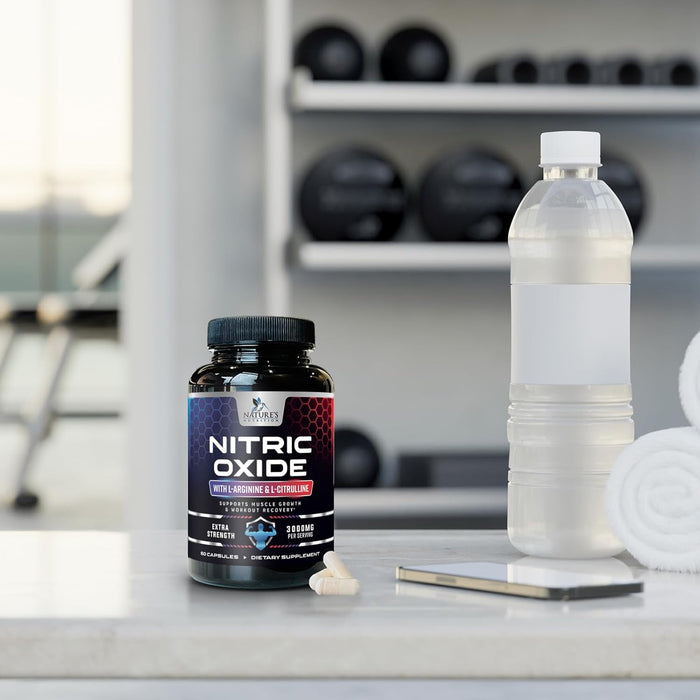 Extra Strength Nitric Oxide Supplement L Arginine 3X Strength - Citrulline Malate, AAKG, Beta Alanine - Premium Muscle Supporting Nitric Oxide Booster for Strength & Energy Supplements