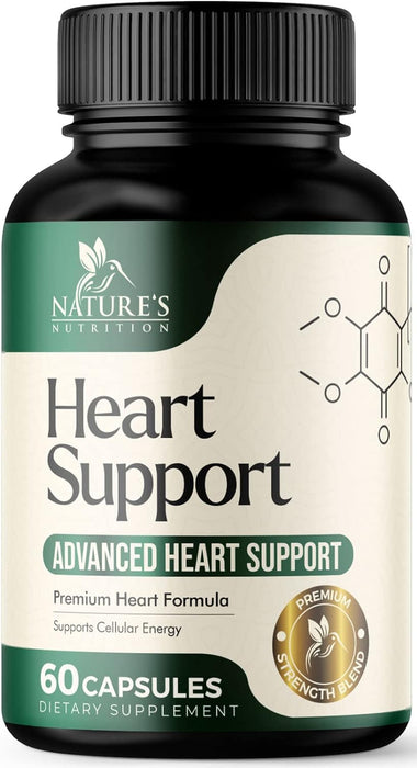 Heart Supplements 1650mg for Heart Health Support with CoQ10, L-Arginine, Magnesium, Hawthorn - 22 Natural Heart Vitamins & Extracts to Support Nitric Oxide & Energy Production, and More
