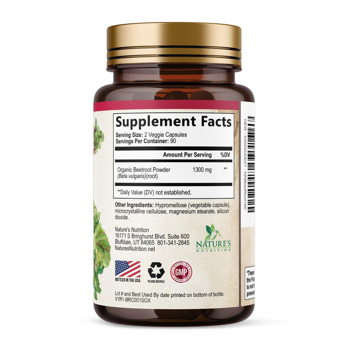Beet Root Capsules 1300mg â€“ 180 Veggie Capsules