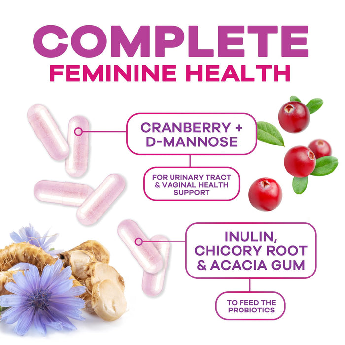 Women's Probiotic + Cranberry & Prebiotics 60 Billion CFU - 120 Capsules