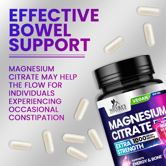 Magnesium Citrate 1000 mg for Absorption â€“ 240 Capsules
