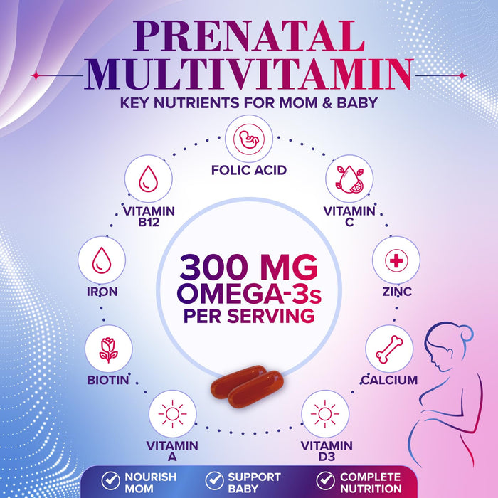 Prenatal Multivitamin + Folic Acid & DHA - 240 Softgels