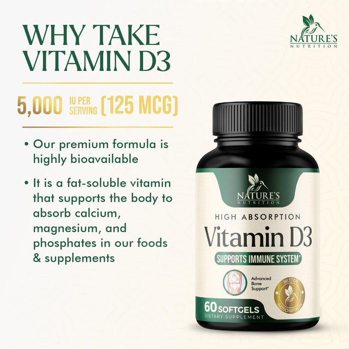 Vitamin D3 5000 IU - 60 Softgels
