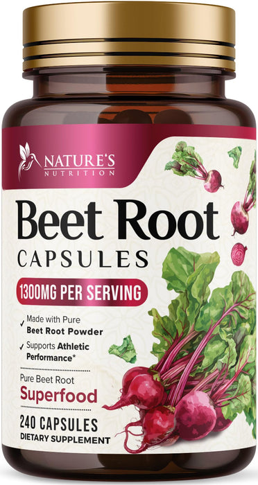 Beet Root Capsules 1300mg â€“ 240 Veggie Capsules