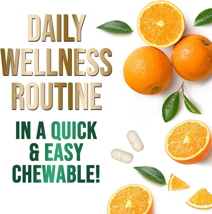 Vitamin C Chewable 1000mg - Extra Strength Antioxidants for Powerful Immune Support w/Vitamin C & Rose HIPS - Potent Dietary VIT C Chews Supplement, Natural, Vegan, Gluten-Free, Non-GMO - 120 Tablets