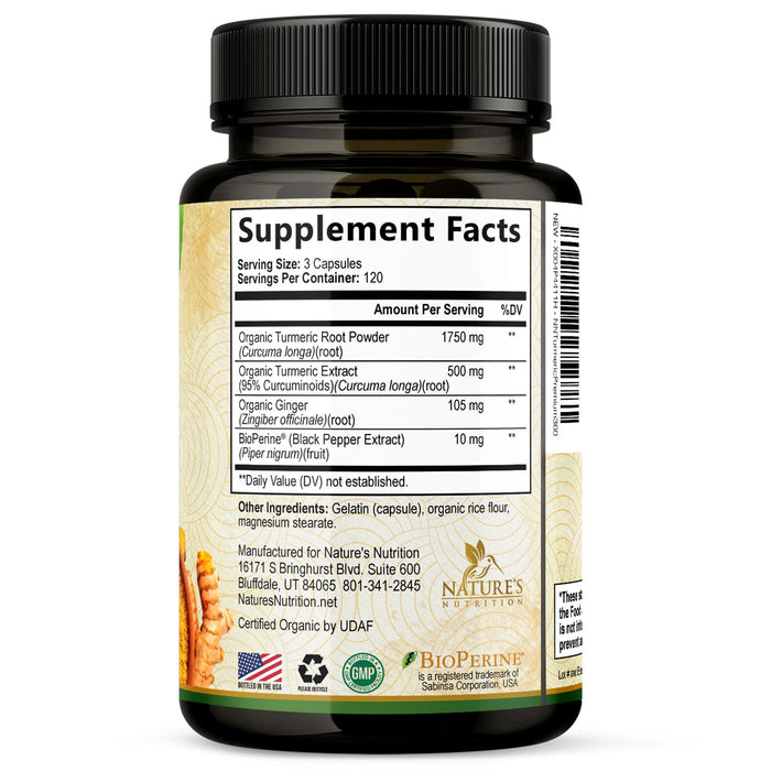 Turmeric Curcumin + Ginger & Black Pepper 1750 mg - 360 Count