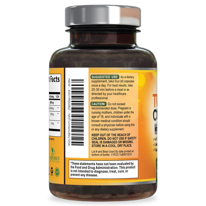 Turmeric Curcumin + Black Pepper 2600 mg - 120 Capsules