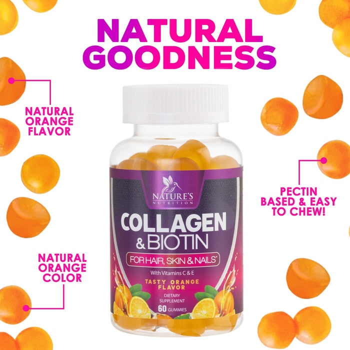 Collagen Gummies + Biotin 2500 mcg - 60 Gummies