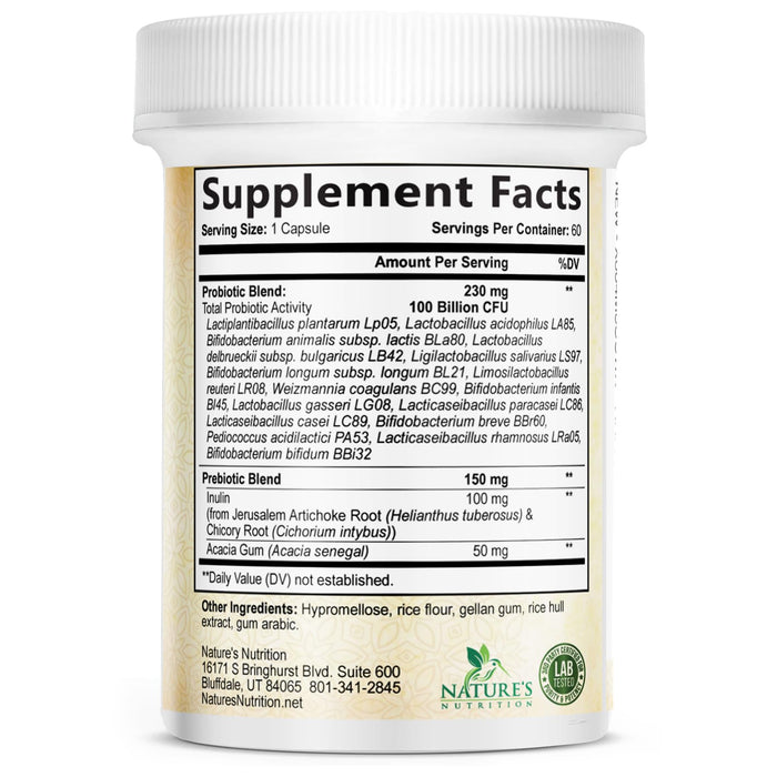 Women's Probiotic + Prebiotics 100 Billion CFU - 60 Capsules