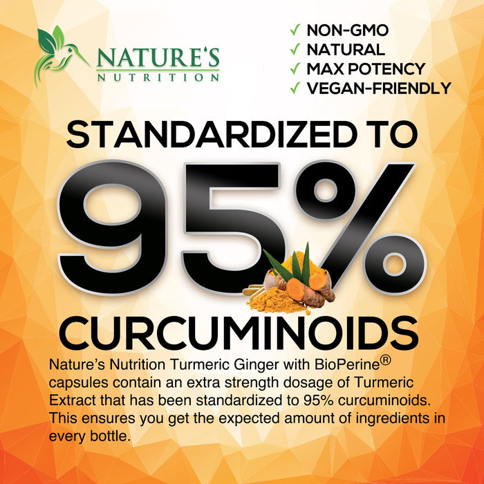 Turmeric Curcumin + Ginger & Black Pepper 2600 mg - 120 Capsules