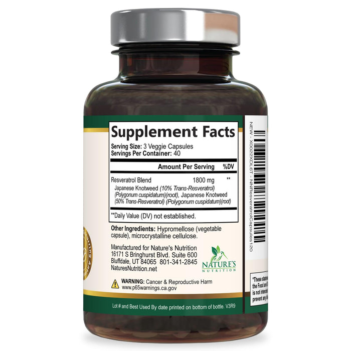 Resveratrol 1800mg â€“ 120 Vegan Capsules