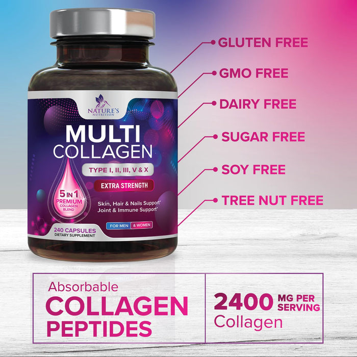 Multi Collagen Peptides - 240 Capsules