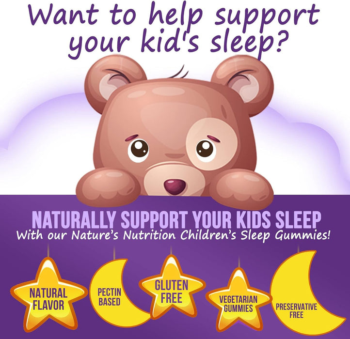 Kids Sleep Gummies, 2mg Melatonin, Nature's Effective & Drug-Free Restful Sleep Support Supplement, Childrens Melatonin Gummy for Ages 4 & Up, Vegan, Non-GMO, Natural Color & Berry Flavor