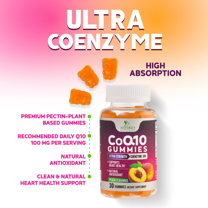 CoQ10 100 mg - Peach, 30 Gummies