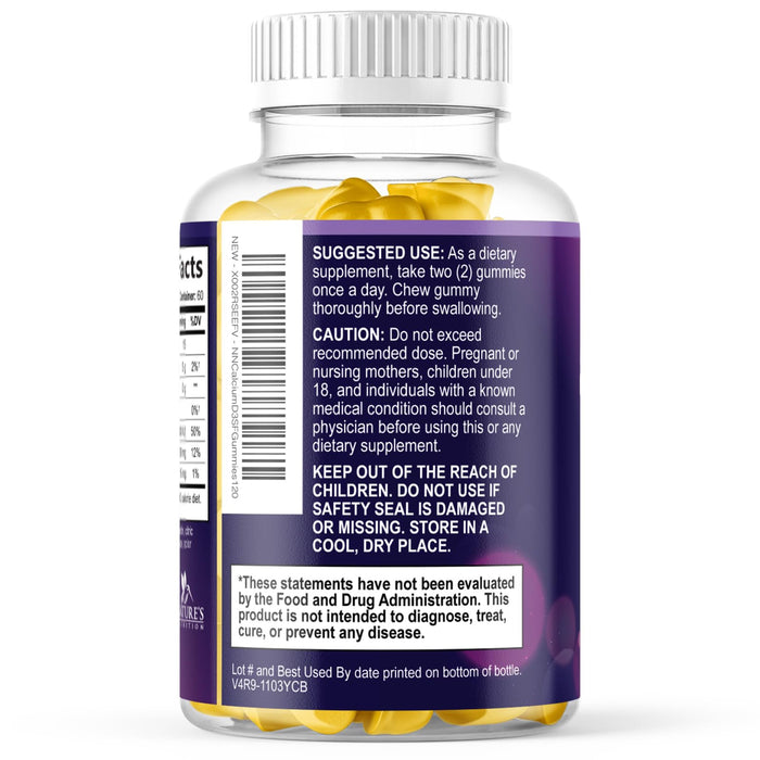 Calcium + Vitamin D3 400 IU - Berry, 120 Gummies