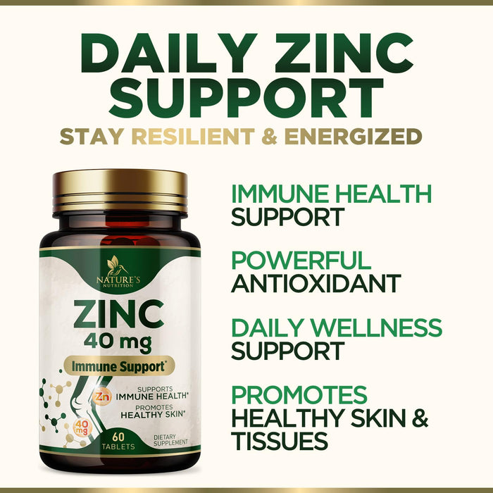 Zinc 40 mg - 60 Tablets