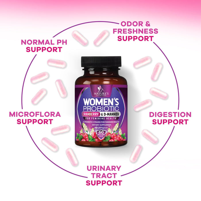 Women's Probiotic + Cranberry & Prebiotics 60 Billion CFU - 60 Capsules