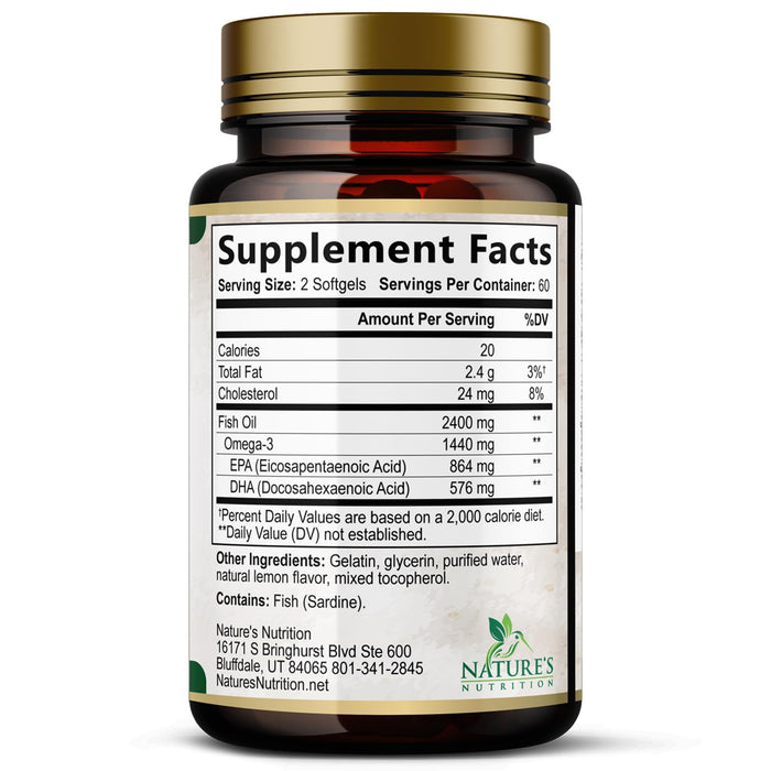 Omega-3 Fish Oil 2400 mg - 120 Softgels