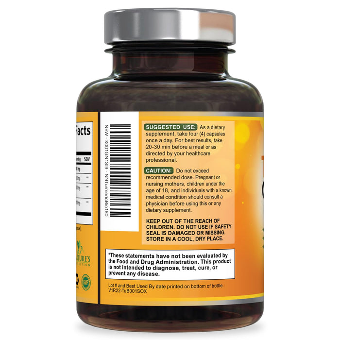 Turmeric Curcumin + Black Pepper 2600 mg - 180 Capsules