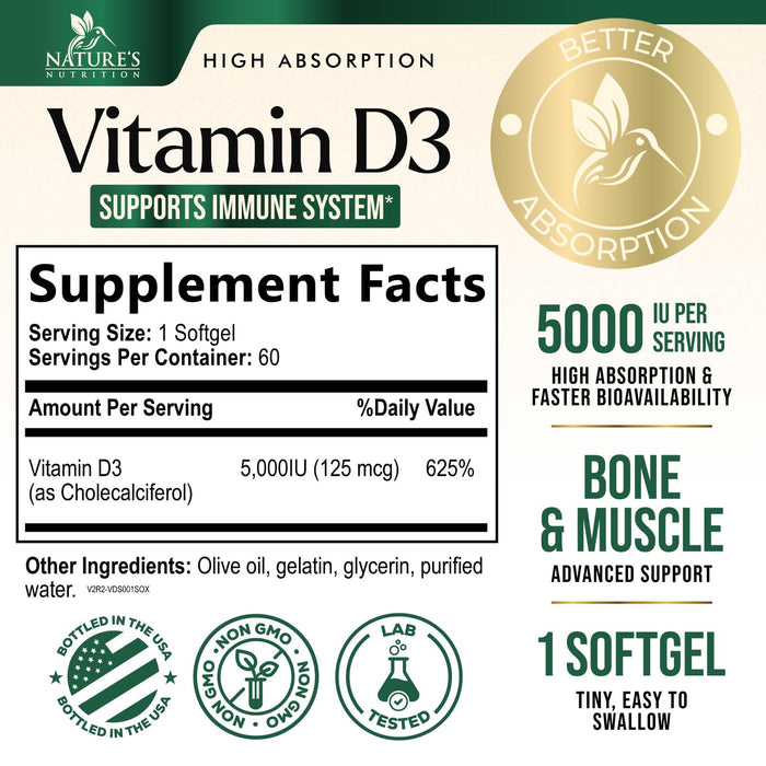 Vitamin D3 5000 IU - 60 Softgels