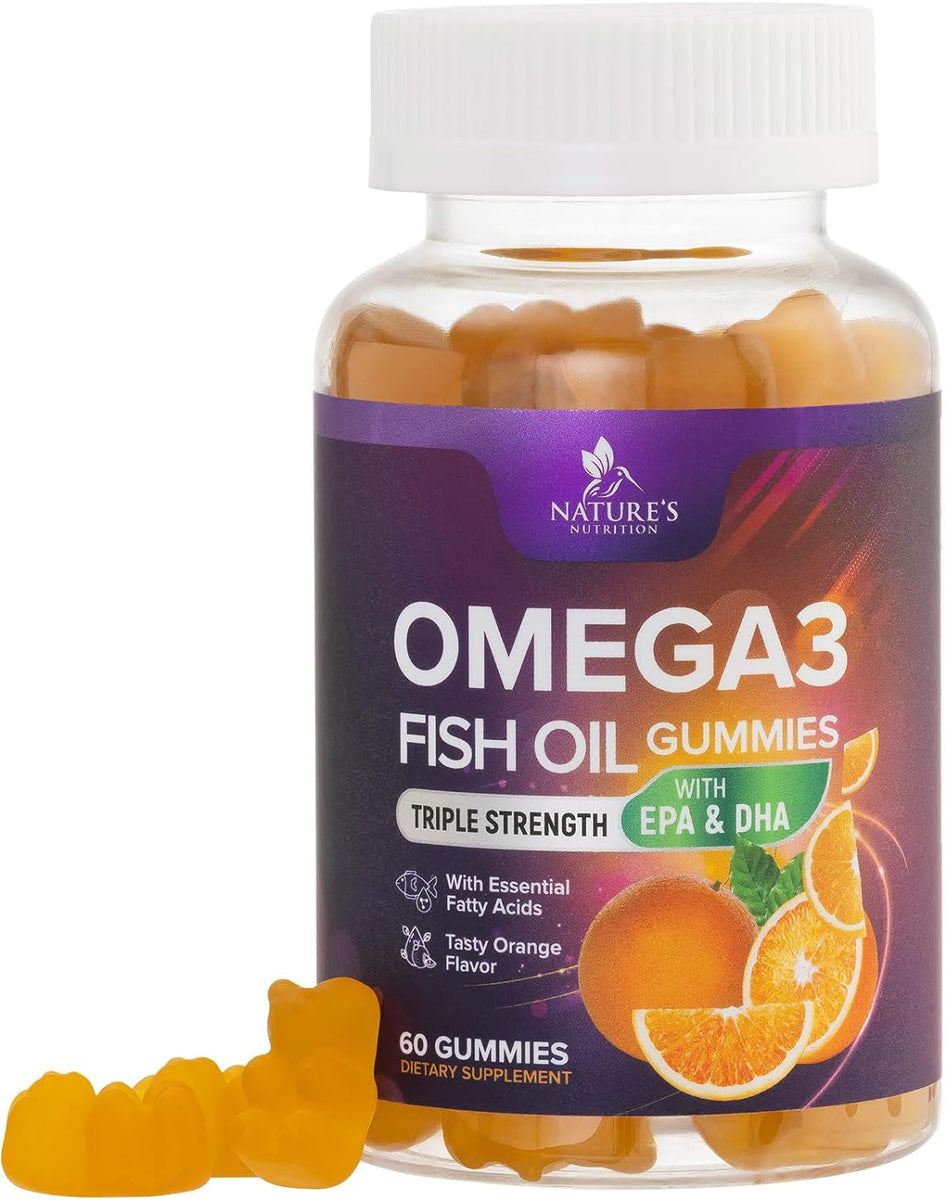 Omega 3 Fish Oil Gummies for Adults with DHA & EPA, Orange Flavor —  Nature's Nutrition