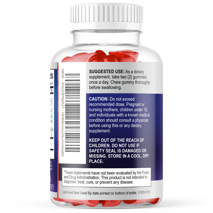 Brain & Focus Nootropic Formula â€“ 60 Vegan Gummies