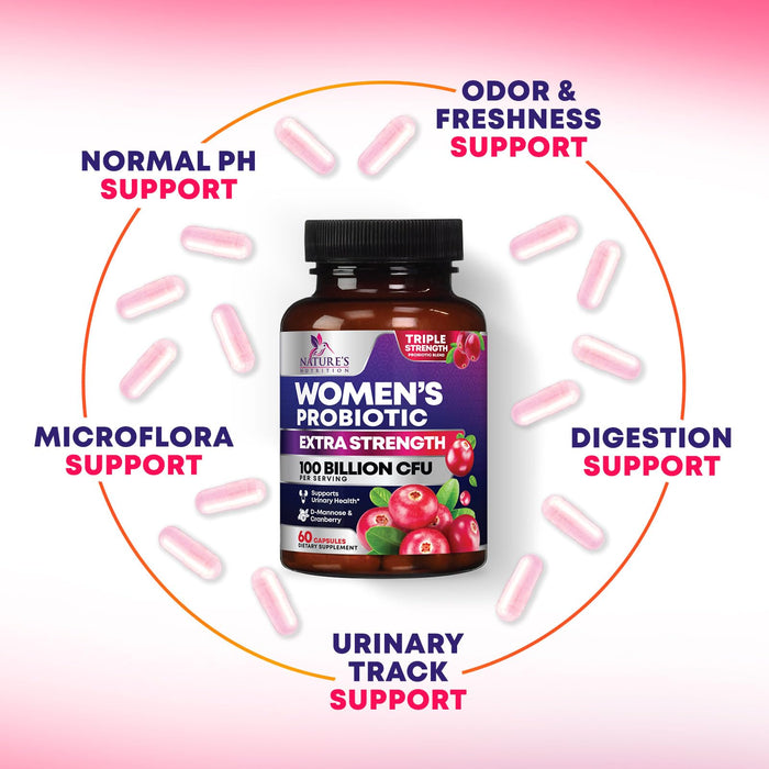Women's Probiotic + Cranberry & Prebiotics 90 Billion CFU - 60 Capsules