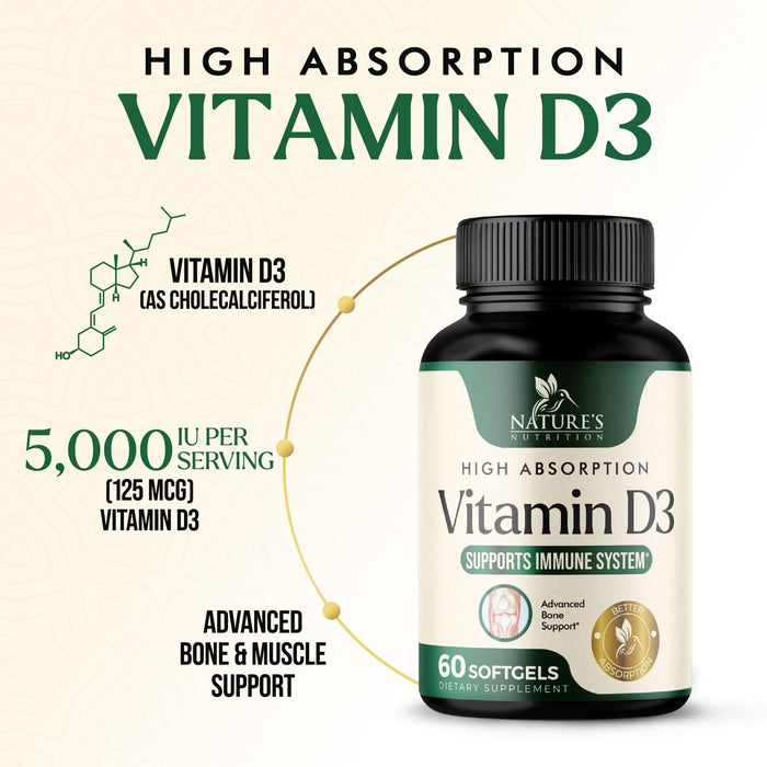 Vitamin D3 5000 IU - 60 Softgels