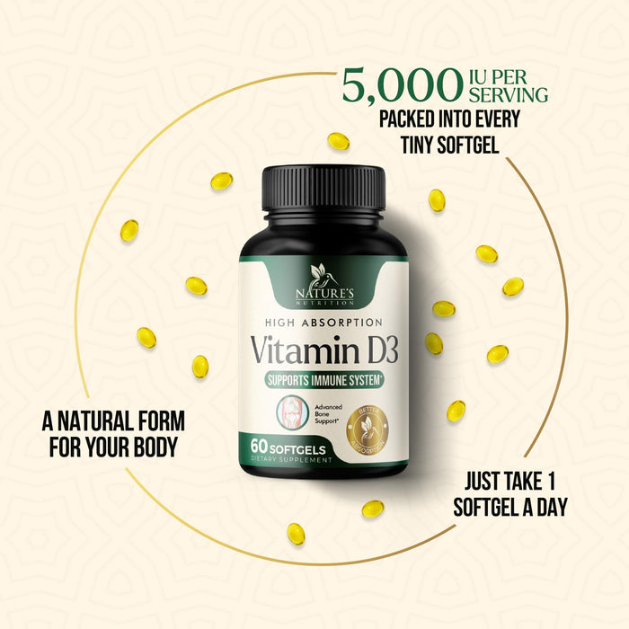 Vitamin D3 5000 IU - 60 Softgels