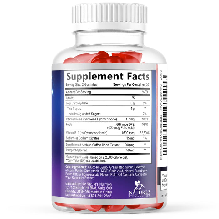 Brain & Focus Nootropic Formula â€“ 60 Vegan Gummies