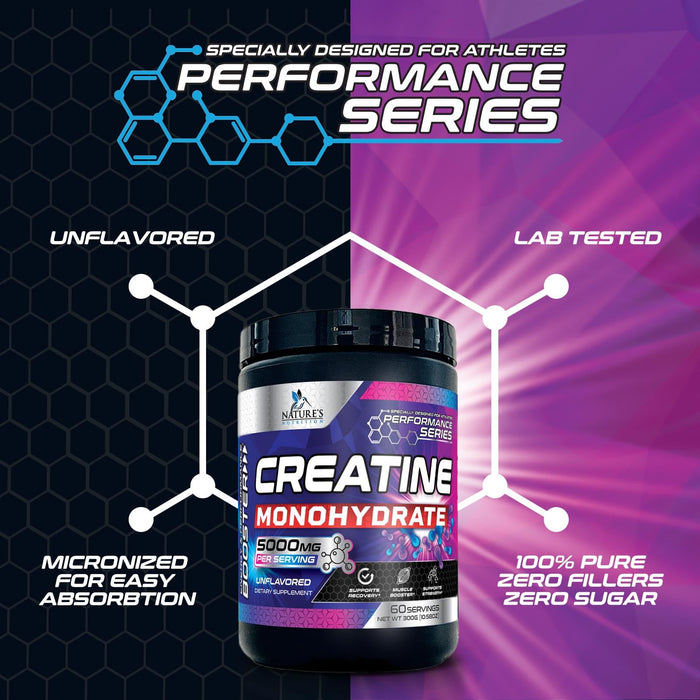 Creatine Monohydrate Powder - 100% Pure Micronized Creatine 5000mg (5g) Supports Muscle Building & Cellular Energy, Nature's Amino Acid Supplement, Gluten Free Keto Friendly, Unflavored